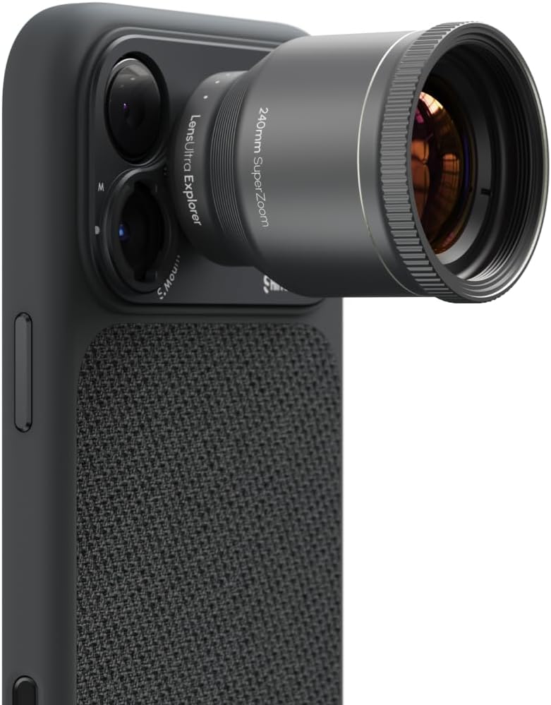 ShiftCam LensUltra 240mm Super Zoom Phone Telephoto Lens – Fluorite Glass Mobile Camera Lens for Wildlife, Observing Birds, Sports & Concert Photography (240mm Telephoto Lens)